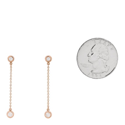 Tiffany 18K Rose Gold Diamond .24ctw Elsa Peretti Diamonds by the Yard Drop Earrings 2 of 5