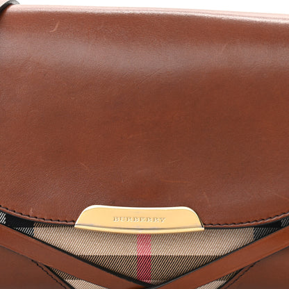 Burberry House Check Bridle Calfskin Small Abbott Crossbody Bag Tan 7 of 13
