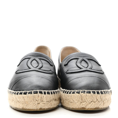 Chanel Lambskin CC Espadrilles 35 Black 2 of 11