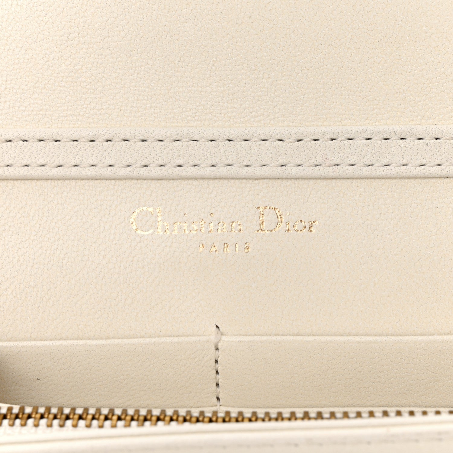 Christian Dior Lambskin Studded Diorama Wallet on Chain Pouch Off White 11 of 13