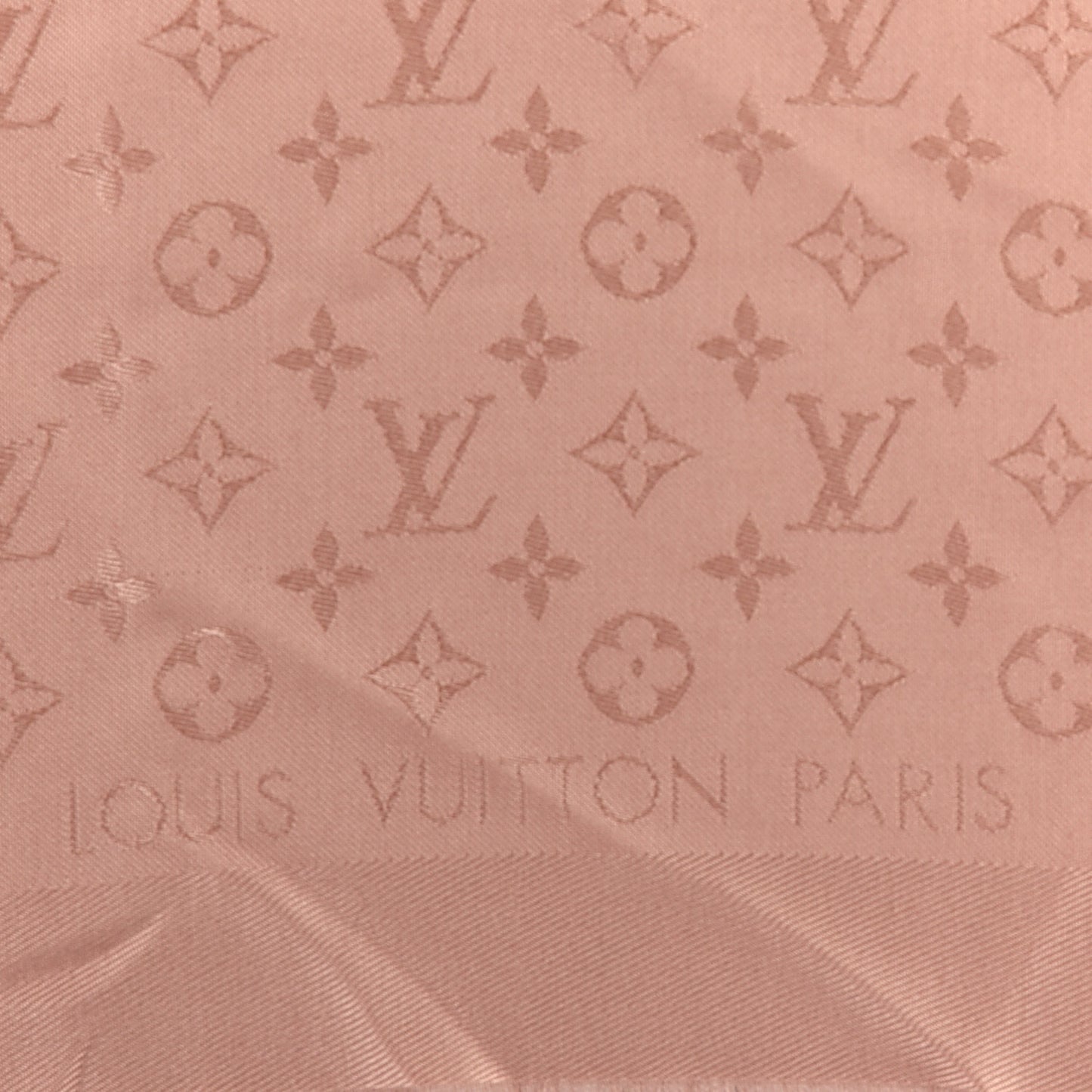 Silk Wool Monogram Shawl Rose