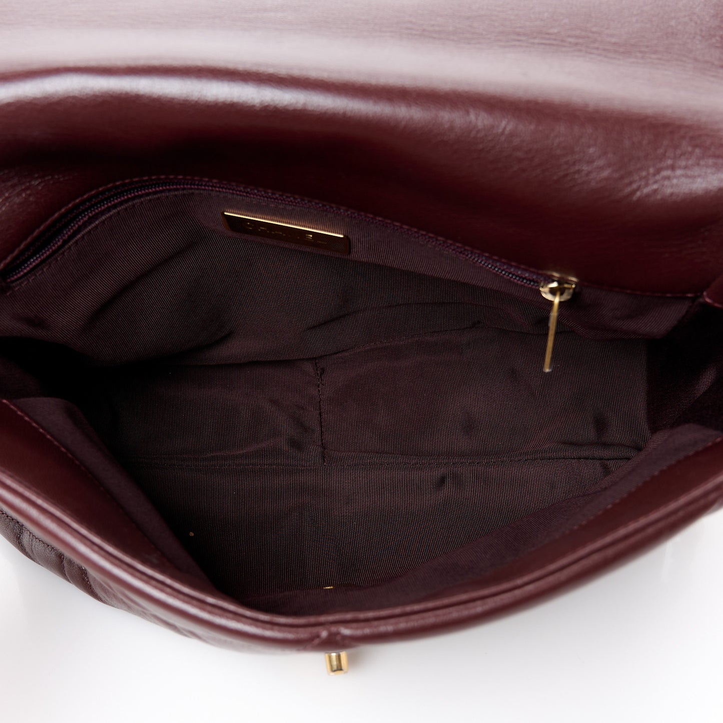 Goatskin Quilted Large Chanel 19 Flap Brown