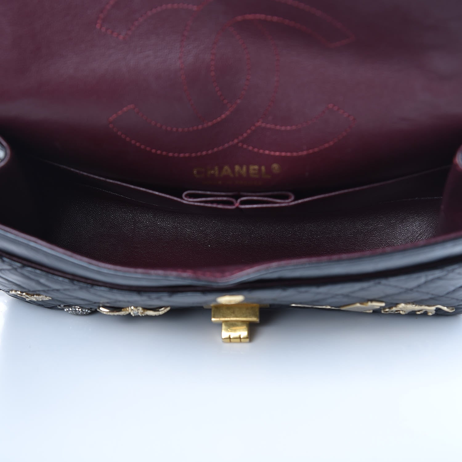 Chanel Aged Calfskin Lucky Charms 2.55 Reissue 225 Flap Black 5 of 11