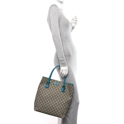 Gucci GG Plus Monogram Small Vertical Tote Turquoise 2 of 13