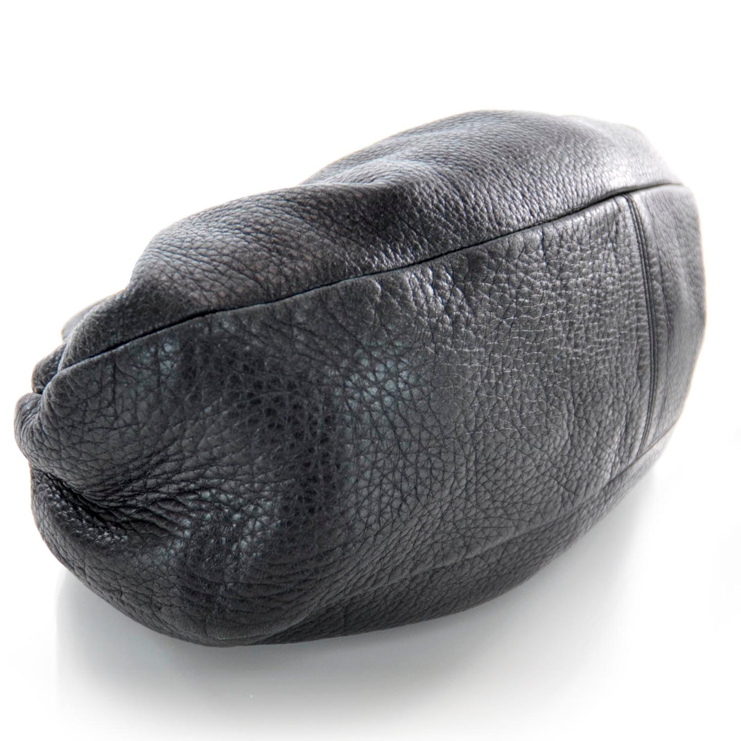 Leather Woven Handle Tote Nero