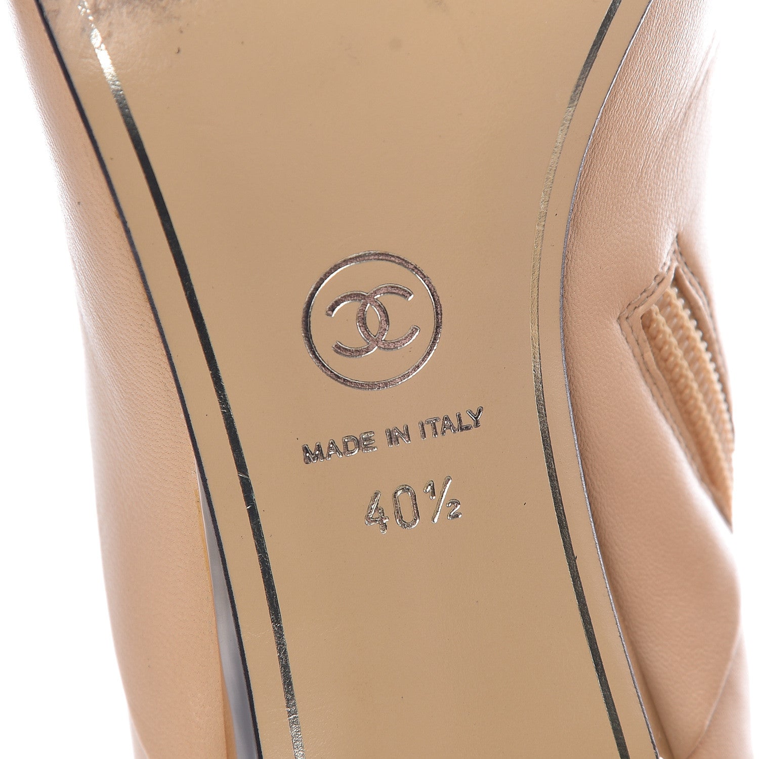 Chanel Lambskin Cap Toe Booties 40.5 Beige Black 10 of 12