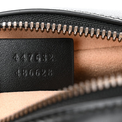 Gucci Calfskin Matelasse Small GG Marmont Chain Shoulder Bag Black 7 of 12