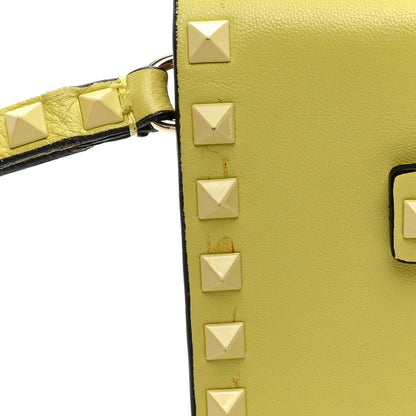 Valentino Garavani Nappa Monochrome Rockstud Wristlet Clutch Soft Yellow 8 of 10