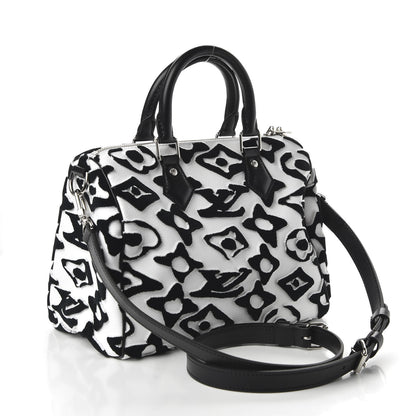 Louis Vuitton X UF Tufted Monogram Speedy Bandouliere 25 White Black 3 of 9