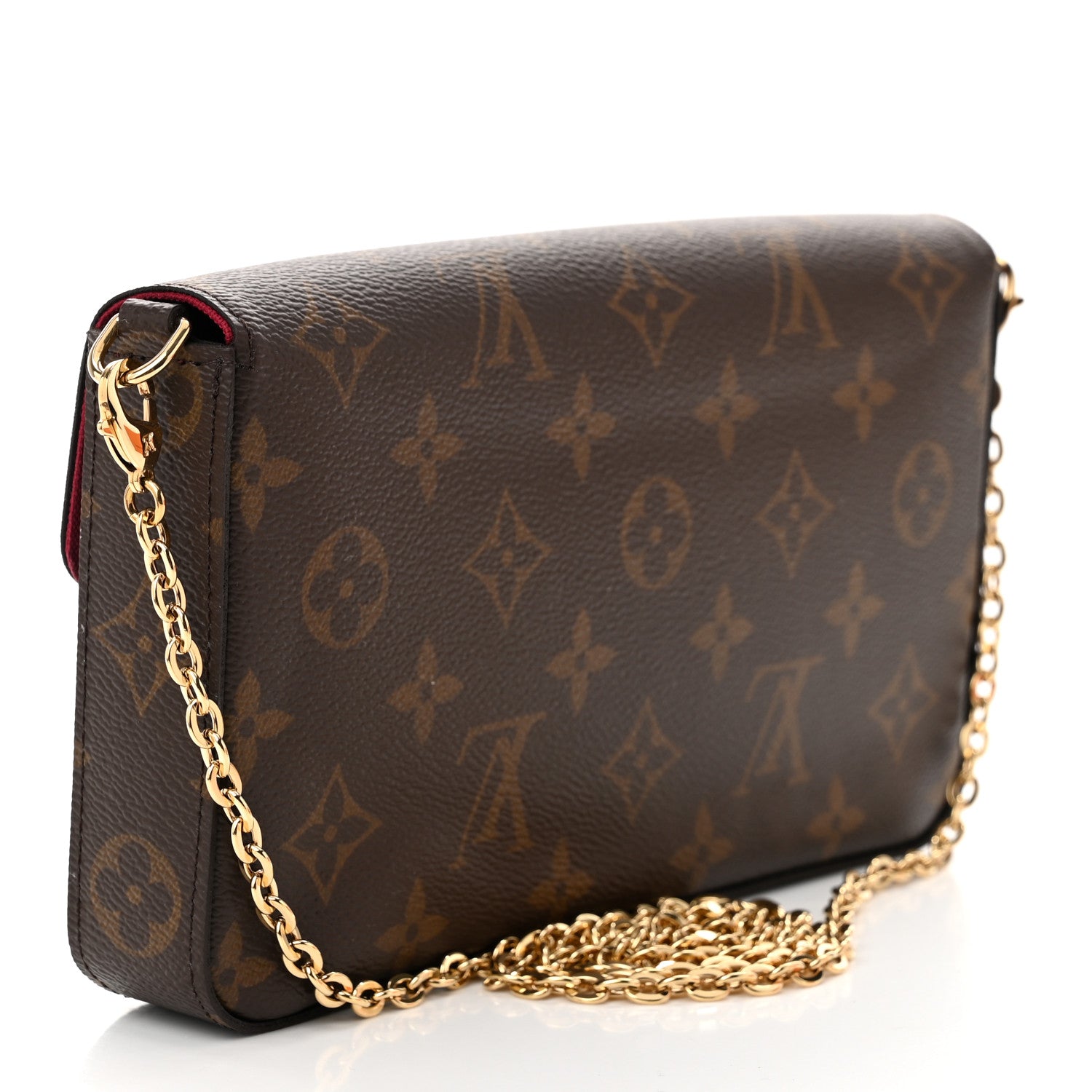 Louis Vuitton Monogram Pochette Felicie Chain Wallet Fuchsia 5 of 14
