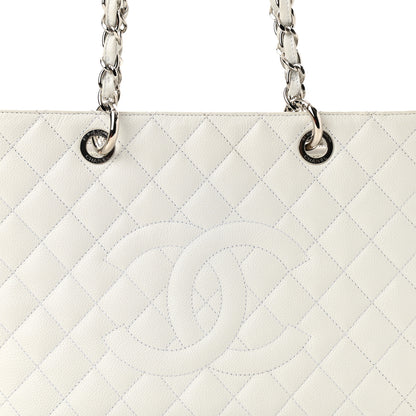 Chanel Caviar Quilted Grand Shopping Tote GST White 8 of 10