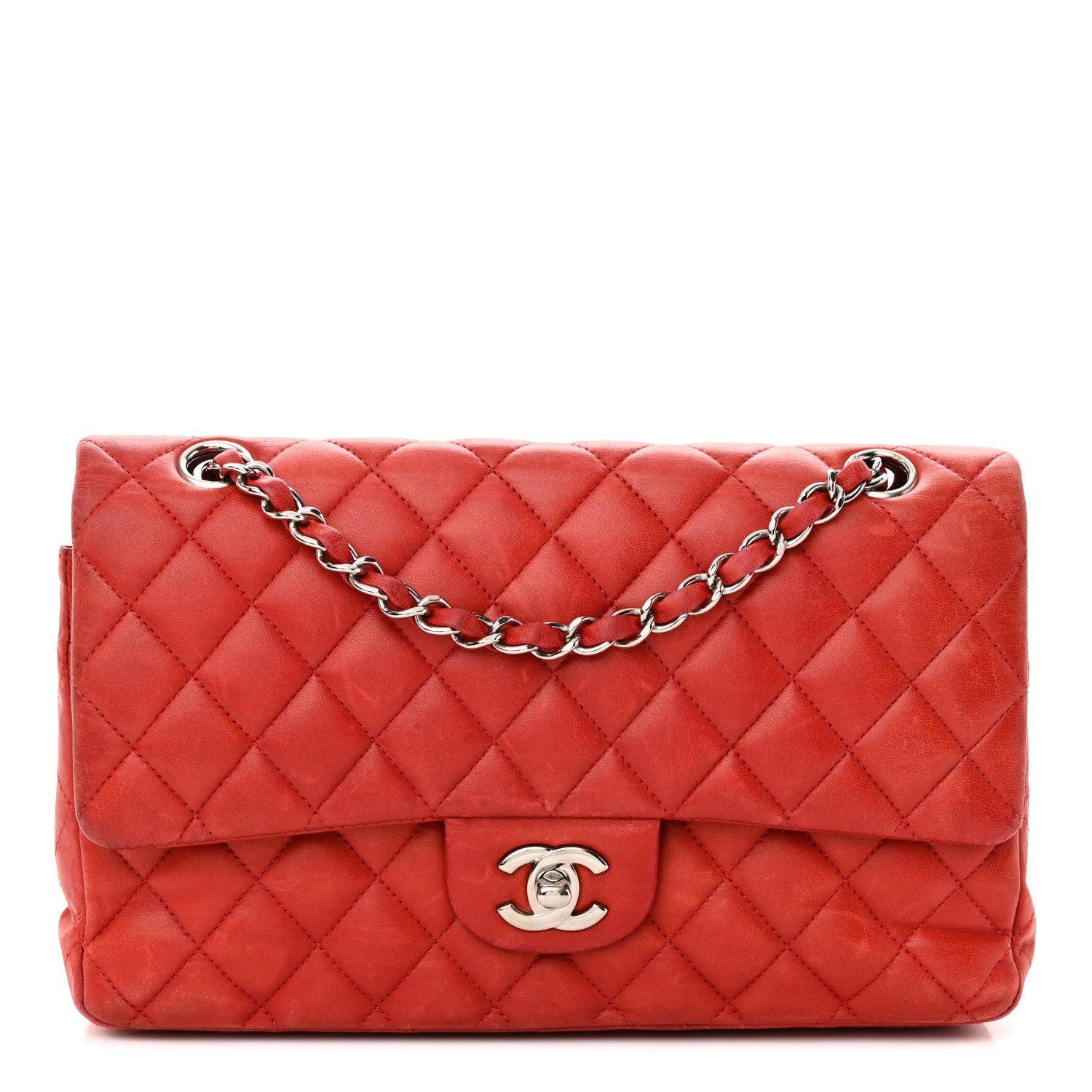 Chanel Lambskin Quilted Medium Double Flap Red 1 of 20
