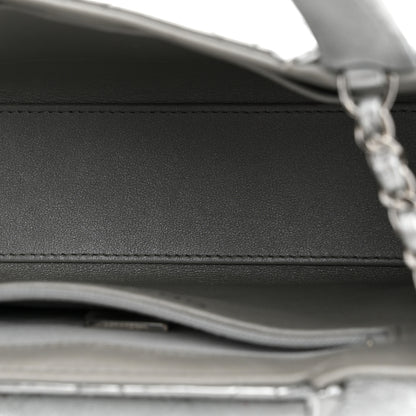 Chanel Mirror Calfskin Metallic Calfskin Quilted Nano Kelly Shopper Silvery 5 of 10