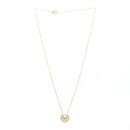 Cartier 18K Yellow Gold Diamond Mother of Pearl XS Amulette de Cartier Pendant Necklace 3 of 6