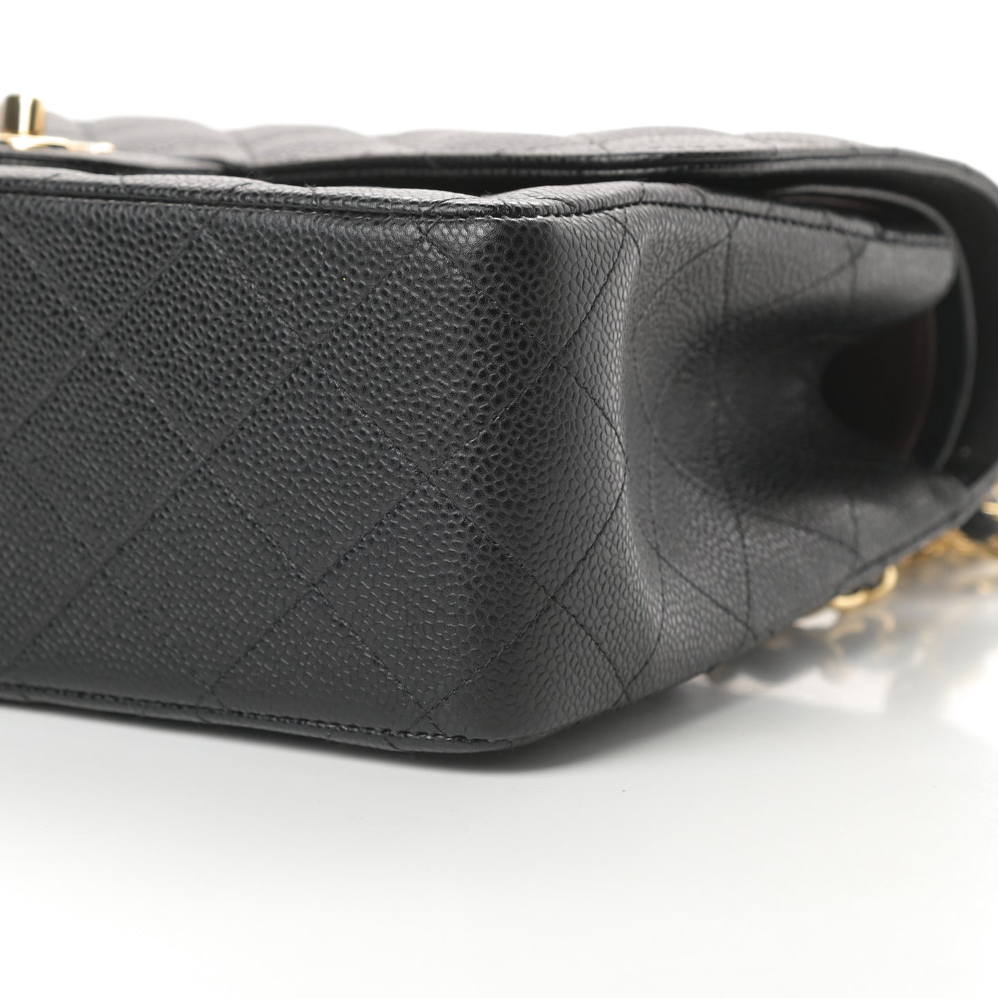 Caviar Quilted Jumbo Double Flap Black