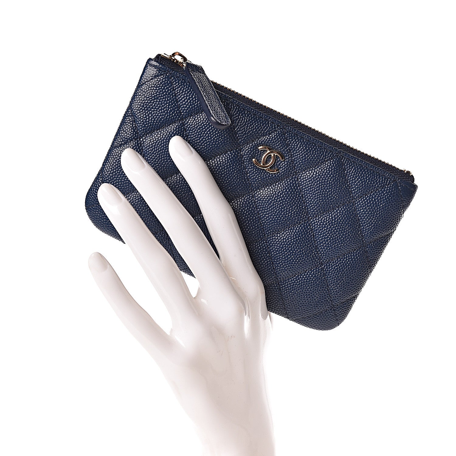 Chanel Caviar Quilted Small Cosmetic Case Navy 2 of 7