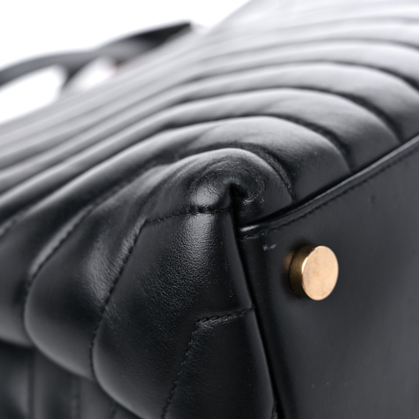 Calfskin Y Quilted Monogram Large Loulou Chain Satchel Black