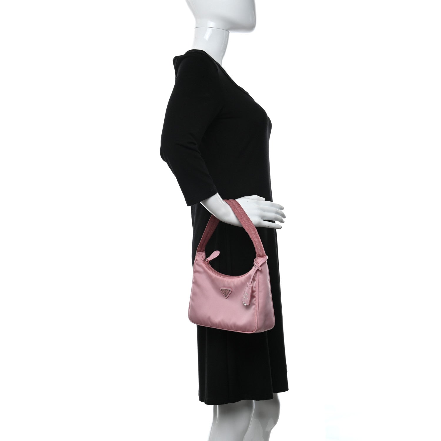 Prada Tessuto Nylon Saffiano Mini Re-Edition 2000 Bag Rosa 2 of 12