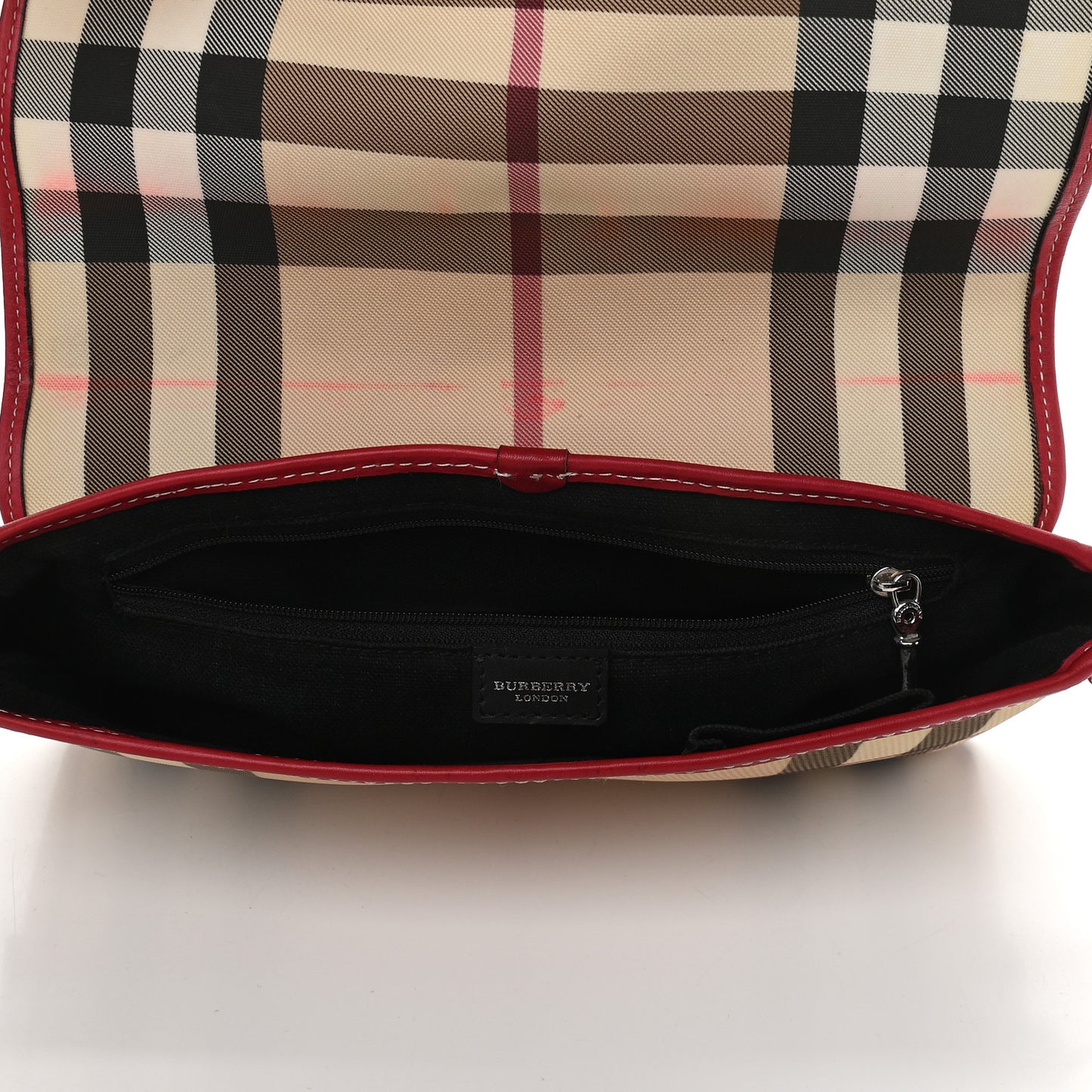 House Check Buckle Shoulder Bag Red