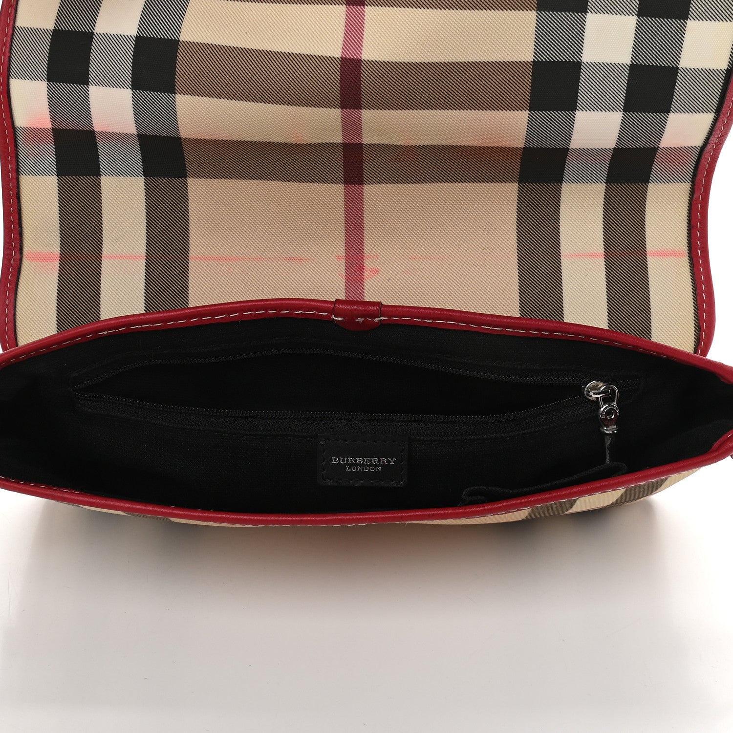 Burberry House Check Buckle Shoulder Bag Red 12 of 13