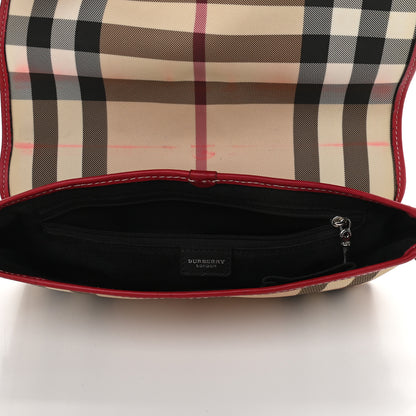 Burberry House Check Buckle Shoulder Bag Red 12 of 13