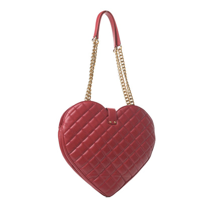 Dolce & Gabbana Calfskin Quilted Heart Shoulder Bag Red 3 of 10