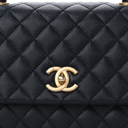 Chanel Caviar Lizard Quilted Small Coco Handle Flap Black 9 of 11