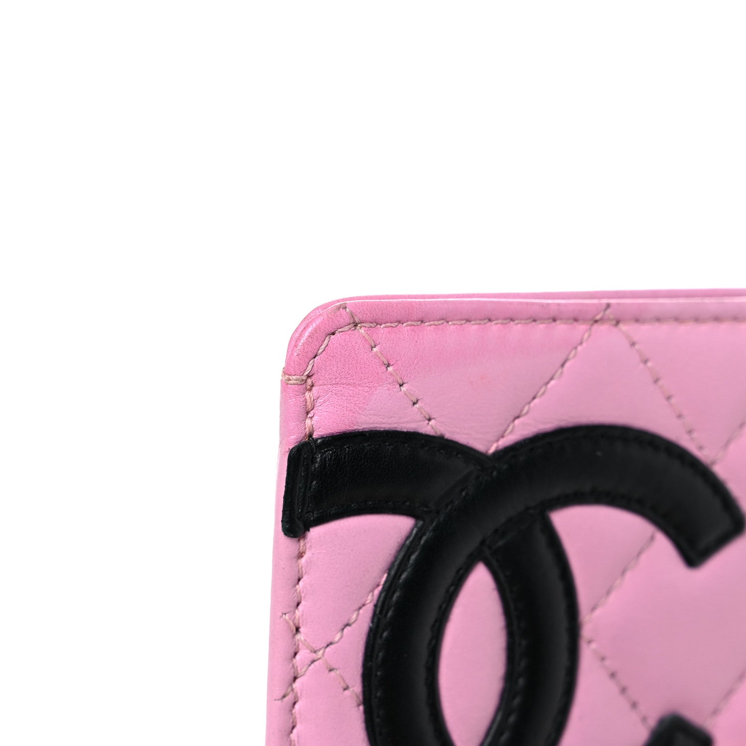 Chanel Calfskin Quilted Cambon Card Holder Pink Black 12 of 16
