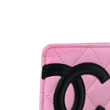Chanel Calfskin Quilted Cambon Card Holder Pink Black 12 of 16