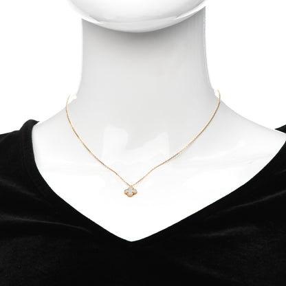 Van Cleef & Arpels 18K Yellow Gold Mother of Pearl Sweet Alhambra Pendant Necklace 2 of 6
