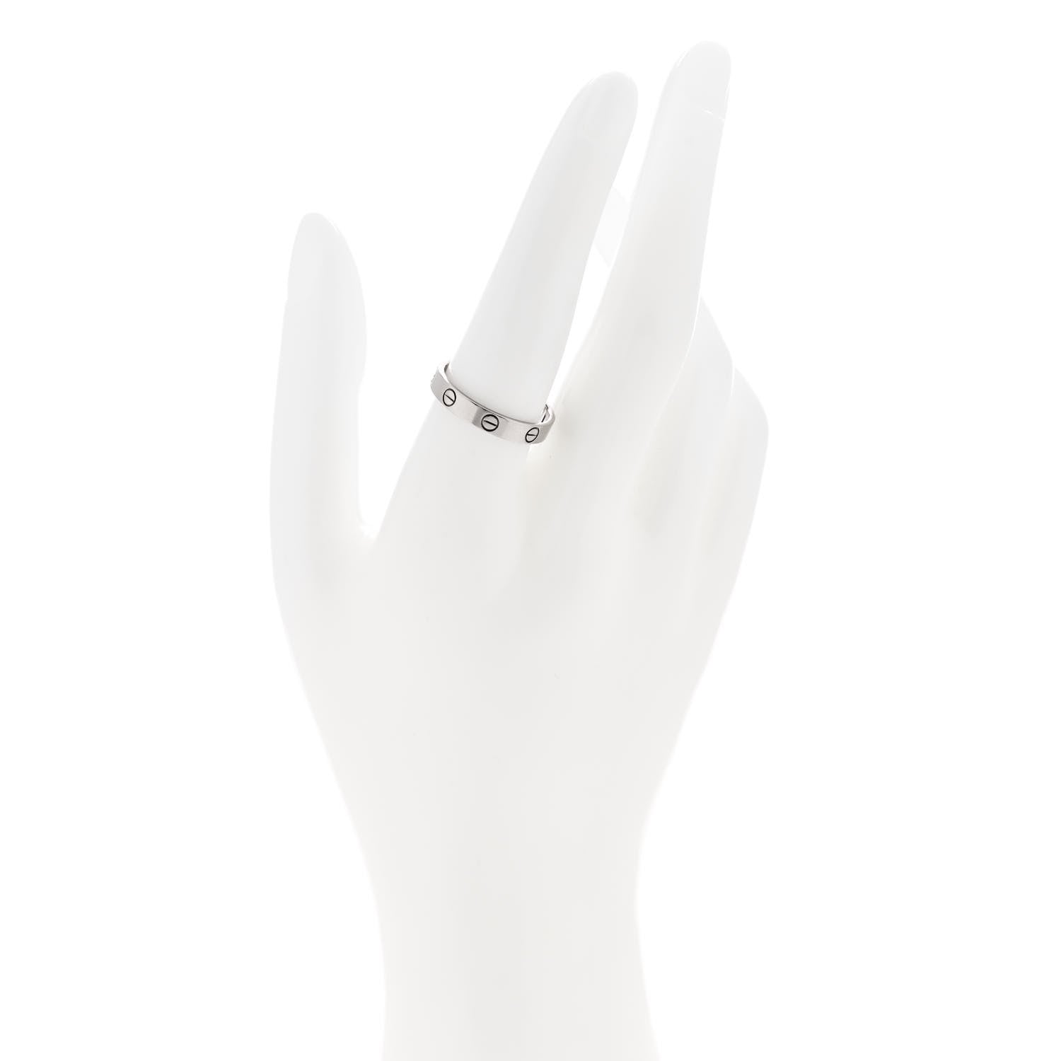 Cartier 18K White Gold 3.5mm LOVE Wedding Band Ring 58 8.25 2 of 5