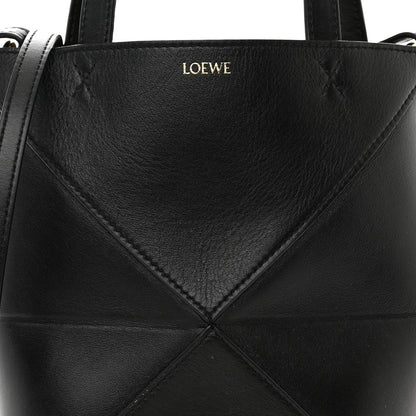 Loewe Shiny Calfskin Mini Puzzle Fold Tote Black 7 of 11