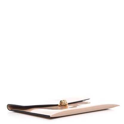 Alexander McQueen Patent Skull Lock Envelope Clutch Nude 4 of 9