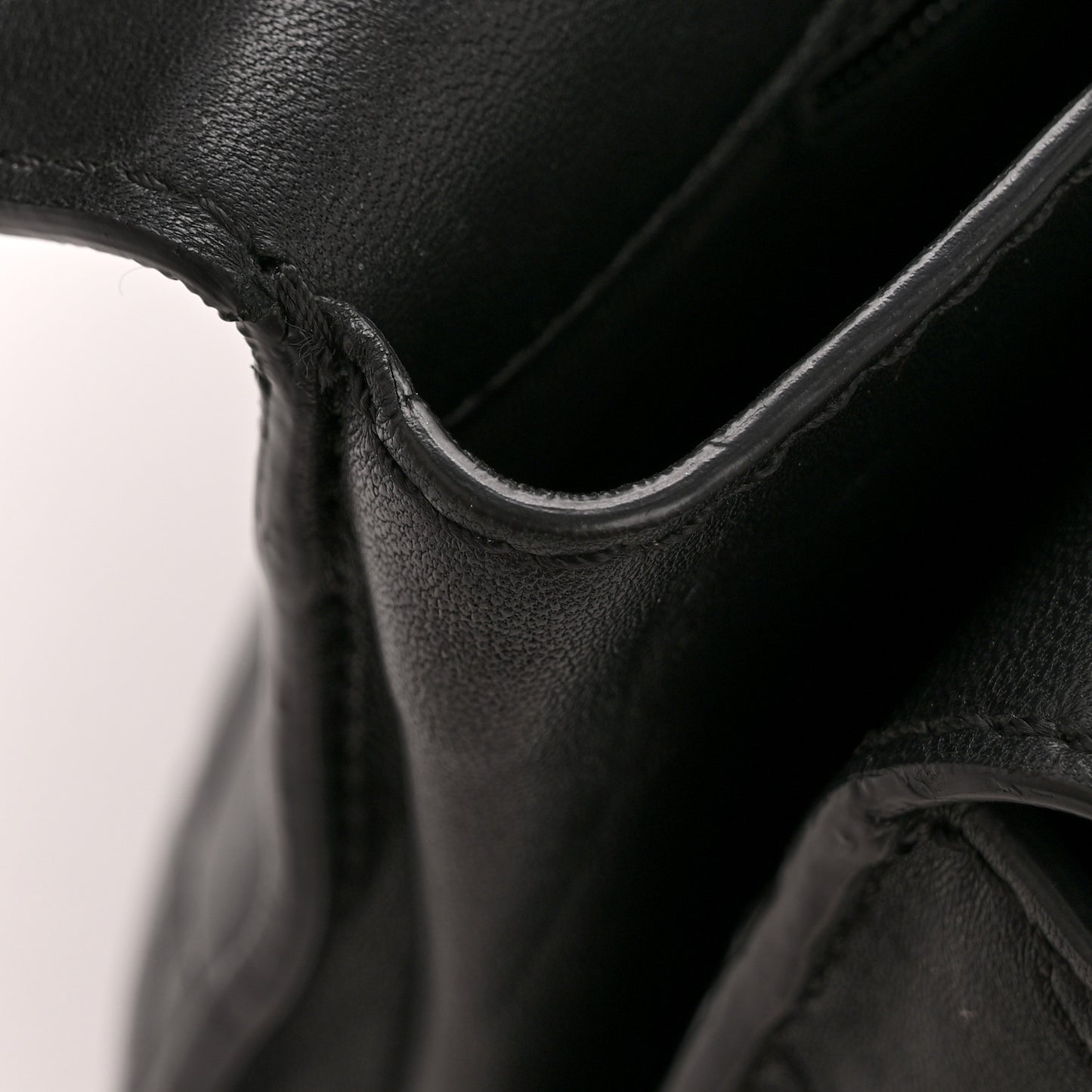 Lambskin Quilted Large Natural CC Flap Black