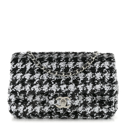 Chanel Sequin Houndstooth Small Flap Black White 1 of 12