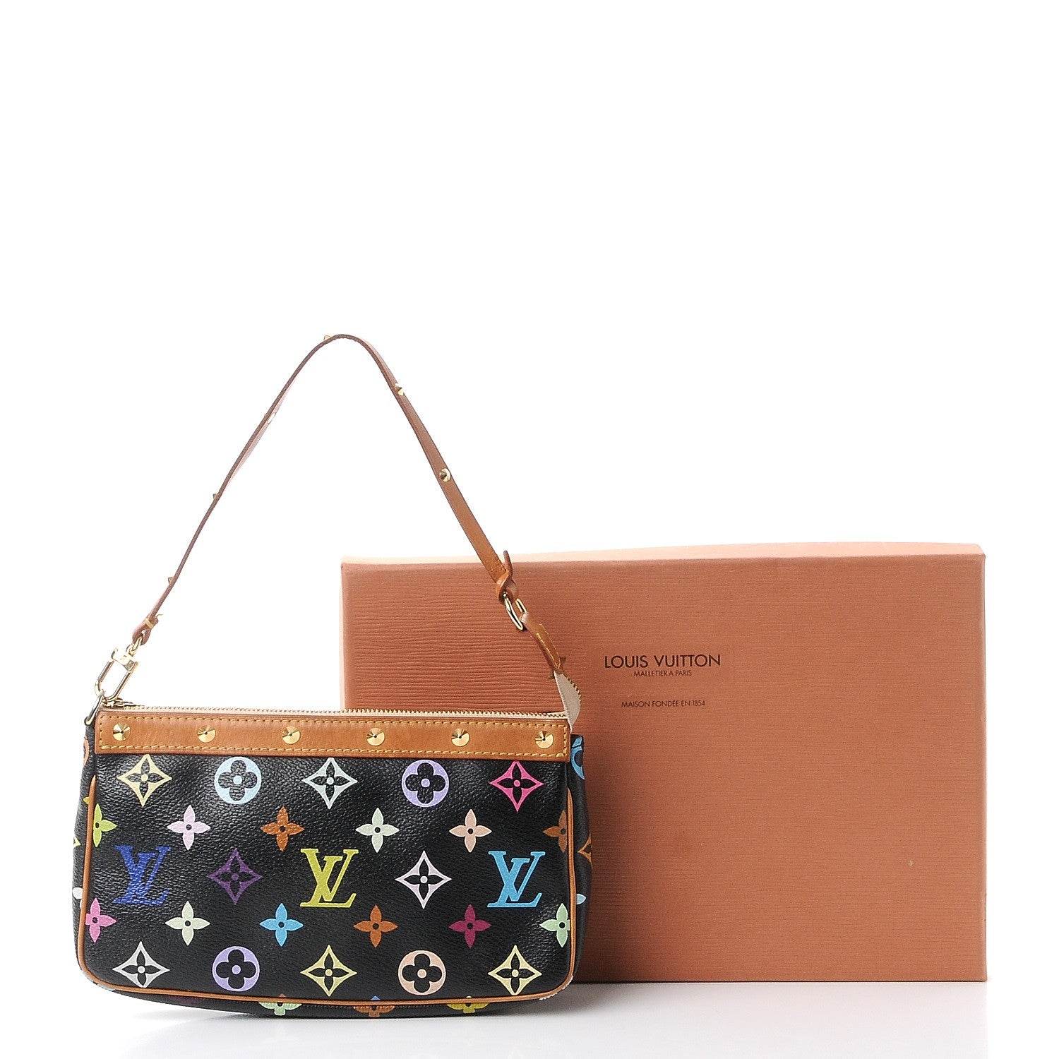 Louis Vuitton Monogram Multicolor Pochette Accessories Black 11 of 11