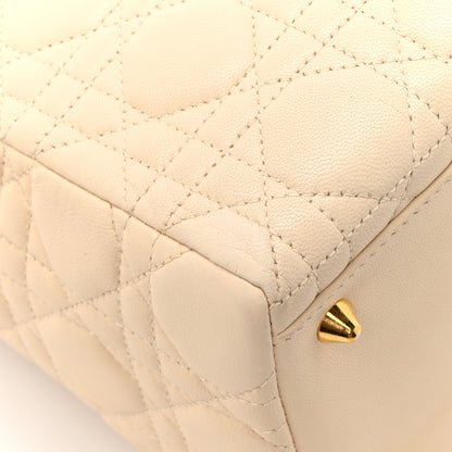 Christian Dior Lambskin Cannage Medium Lady Dior Beige 15 of 16