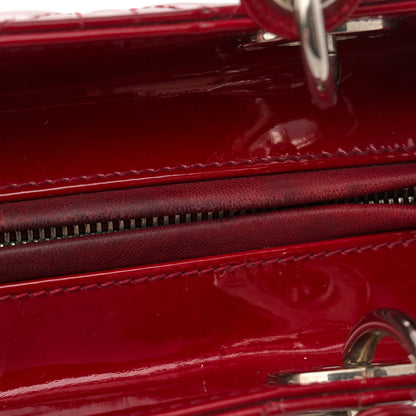 Christian Dior Patent Cannage Medium Lady Dior Red 11 of 12