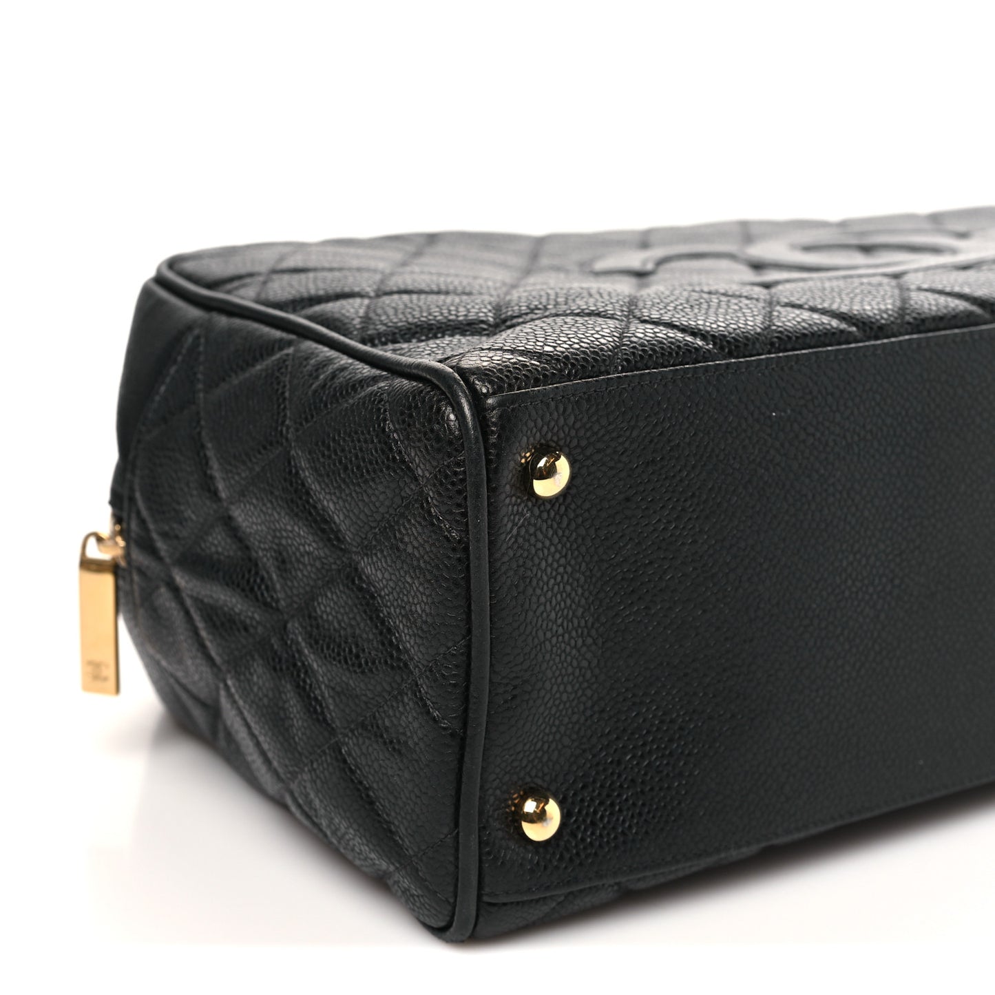 Caviar Quilted Large Bowler Black