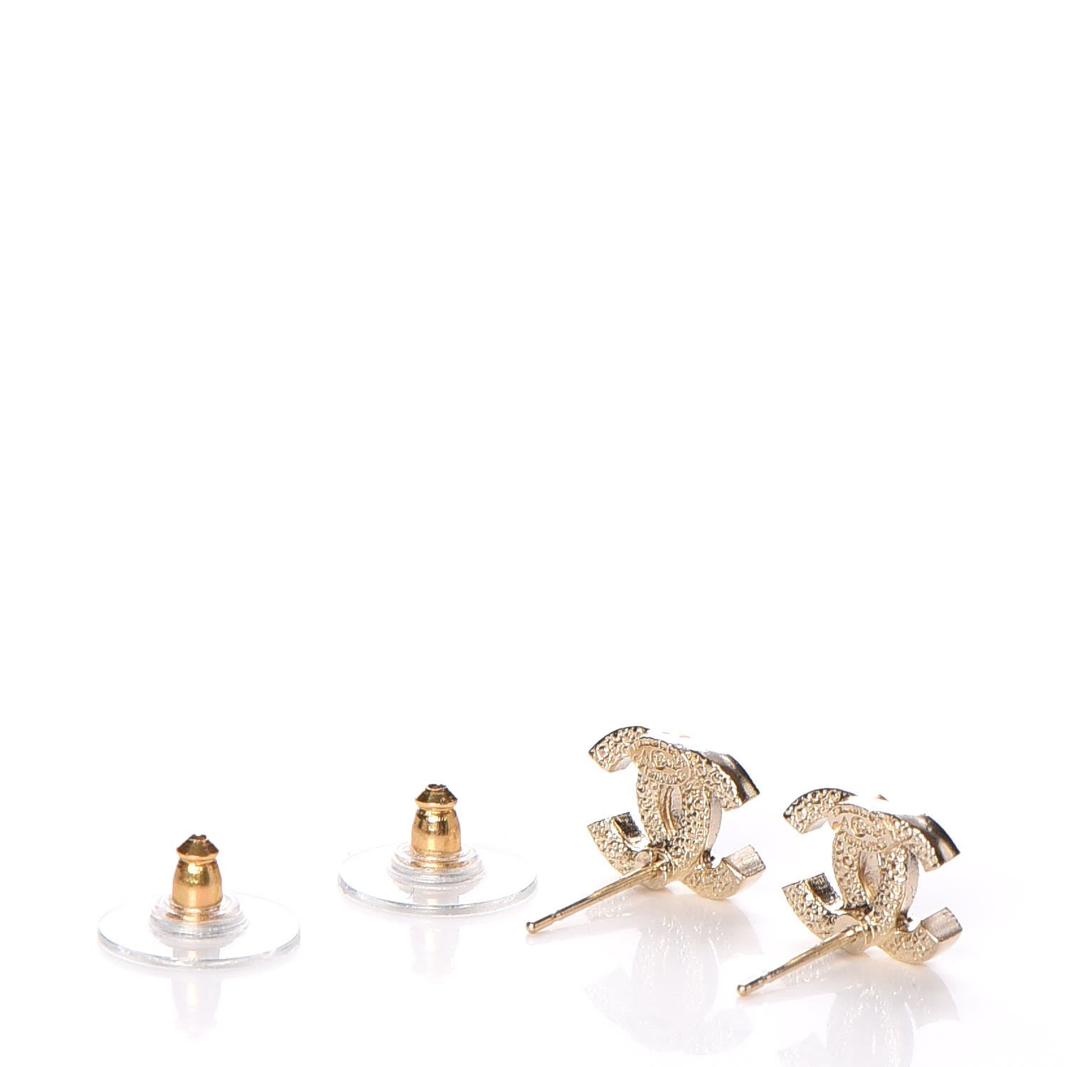 Chanel Crystal CC Earrings Gold 3 of 5