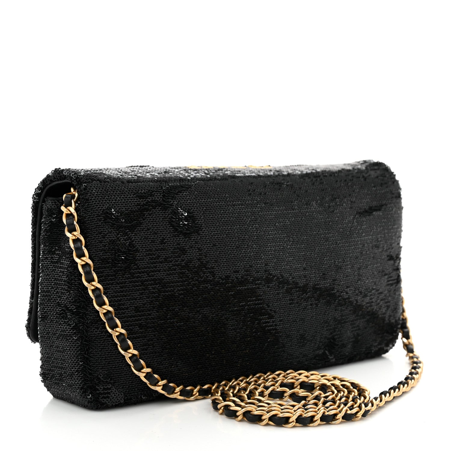 Chanel Sequin Paris Cosmopolite Dare To Disturb Flap Black Gold 3 of 10