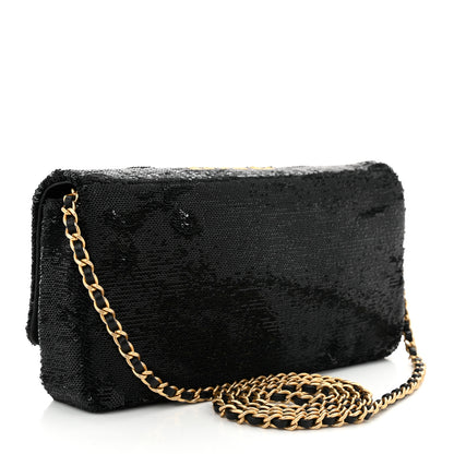 Chanel Sequin Paris Cosmopolite Dare To Disturb Flap Black Gold 3 of 10