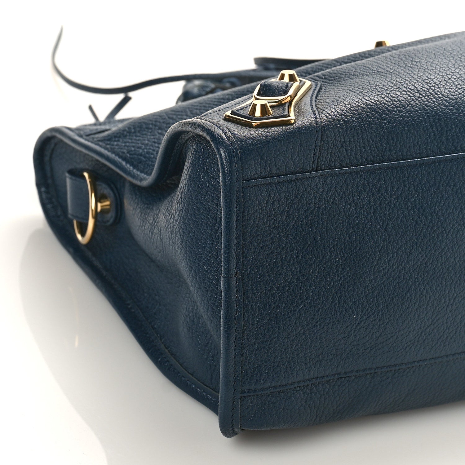 Balenciaga Chevre Gold Metallic Edge Hardware City Bleu de Minuit 7 of 8