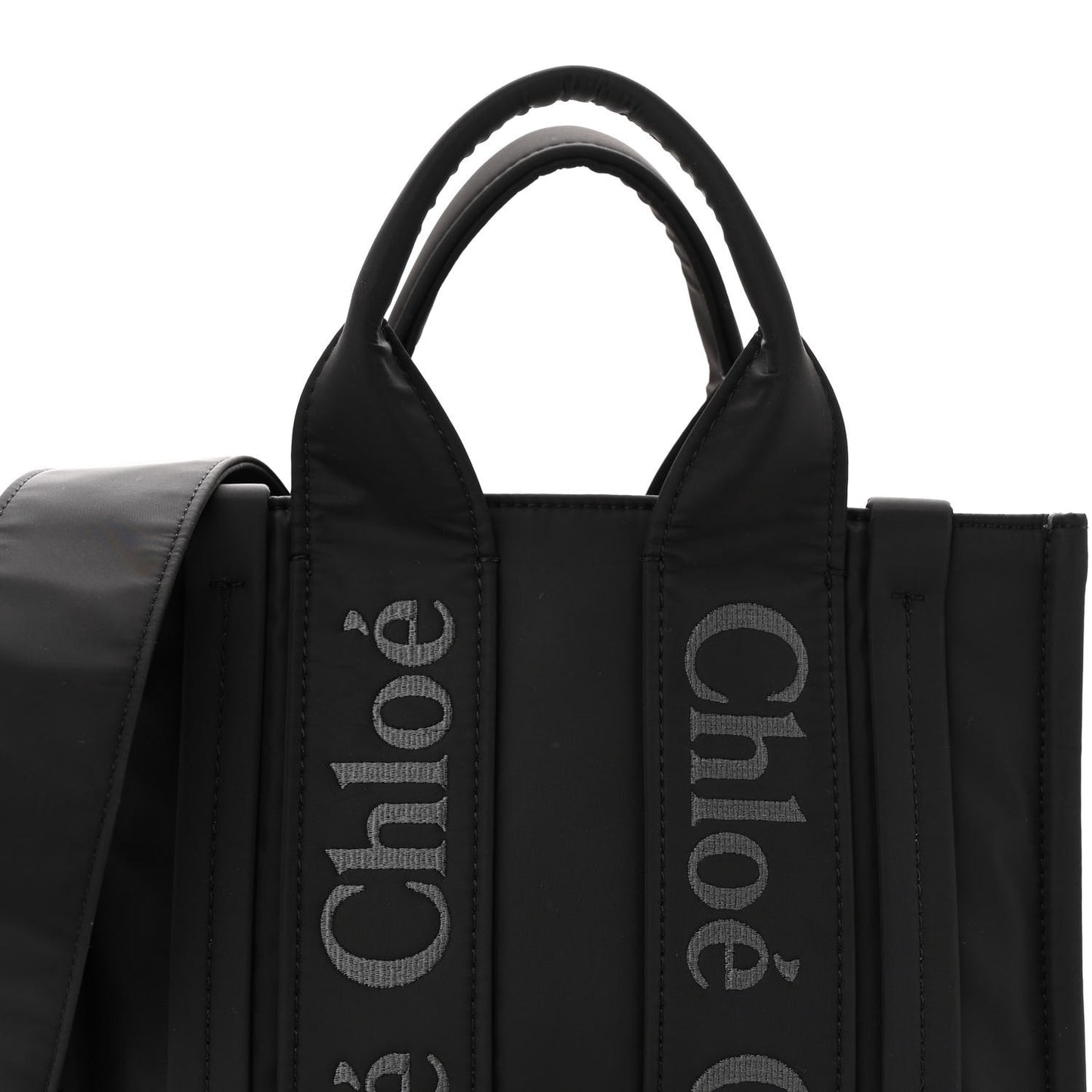 Nylon Small Woody Tote Black