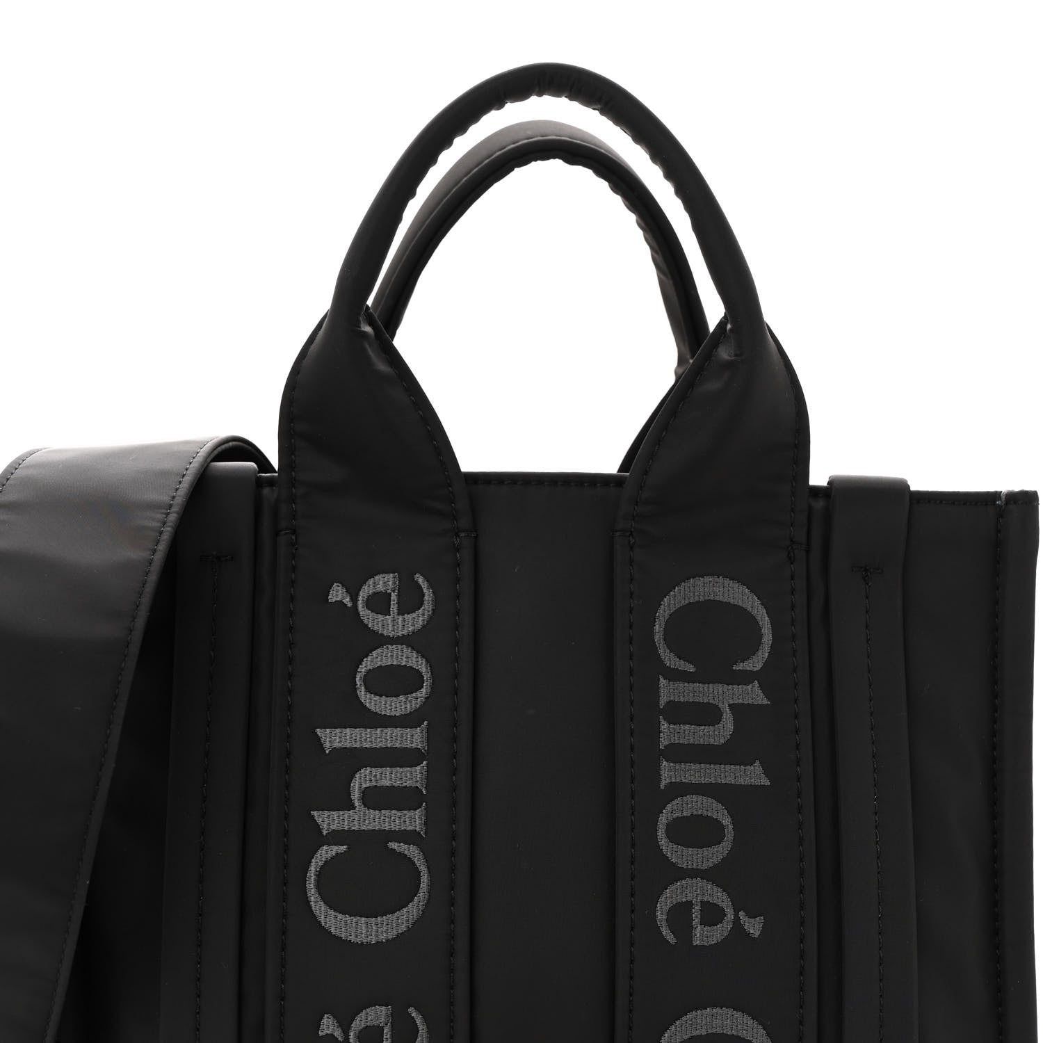 Chloe Nylon Small Woody Tote Black 8 of 12