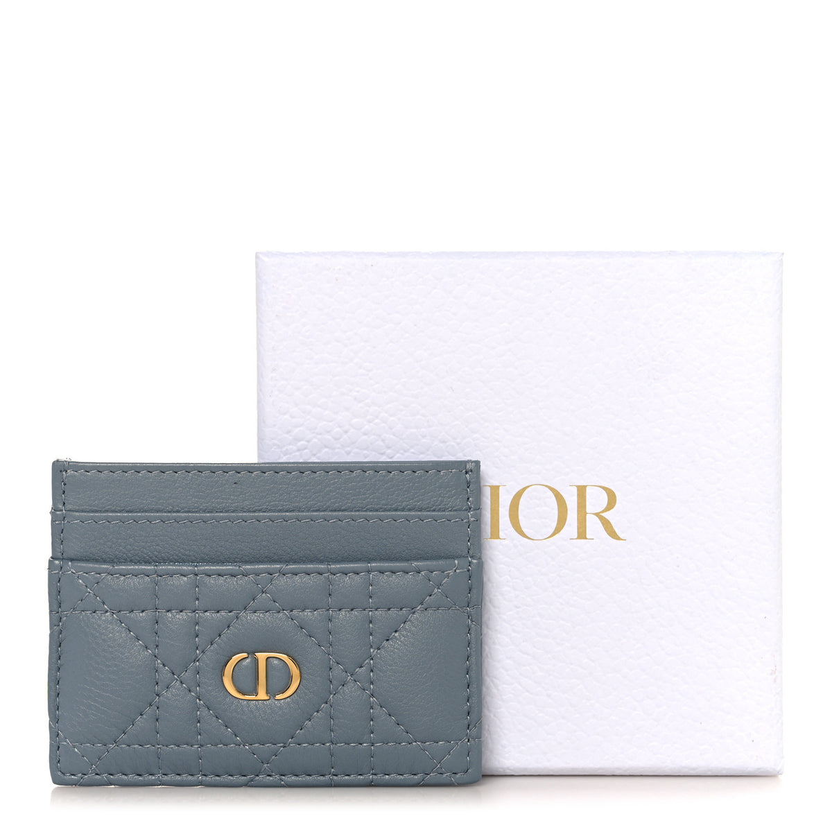 Christian Dior Supple Calfskin Cannage Caro Five-Slot Card Holder Cloud Blue 8 of 8