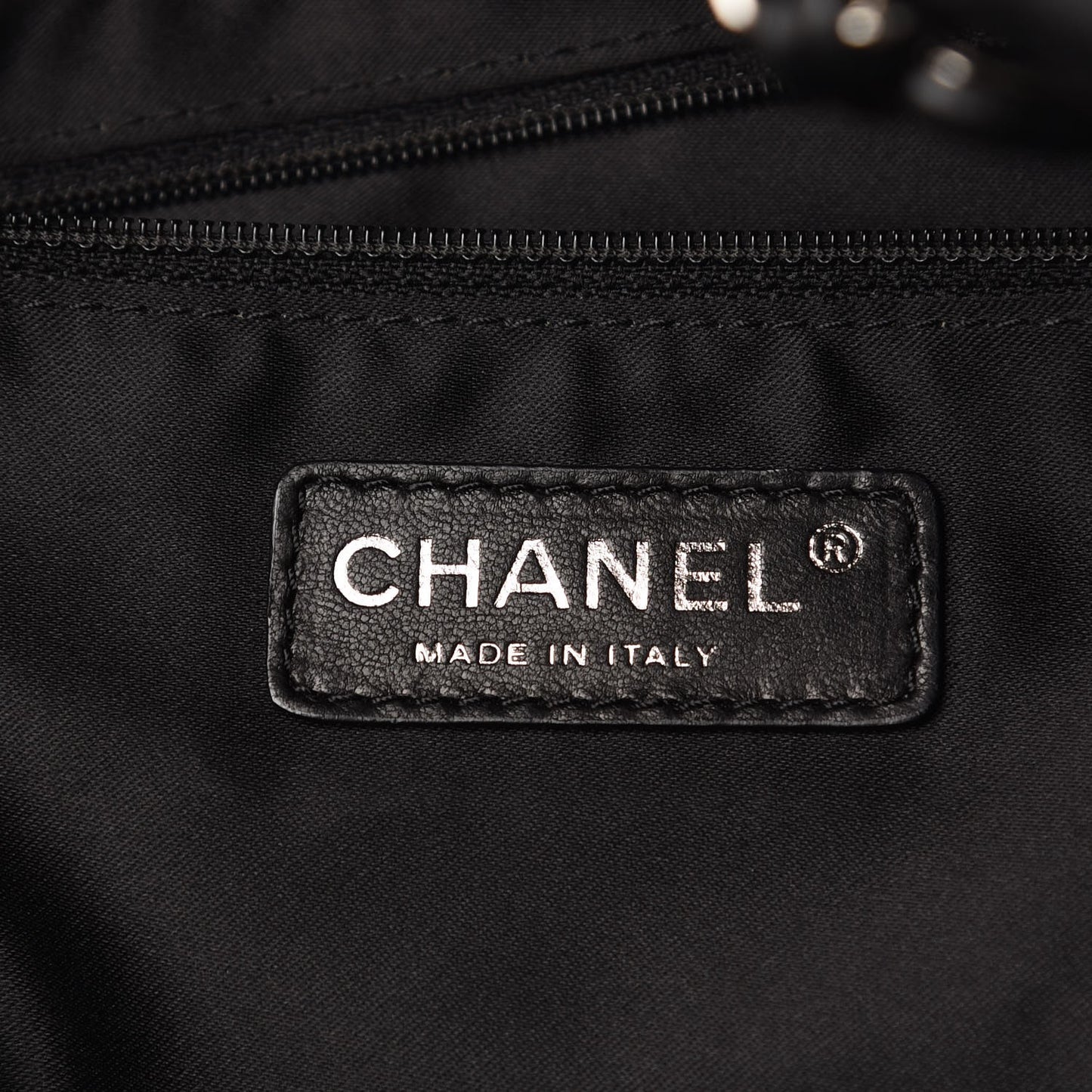 Lambskin Stitched Shopper Tote Black