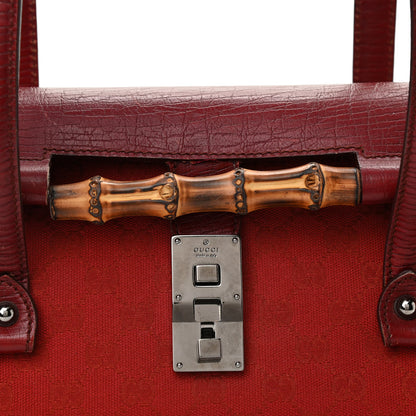 Gucci Monogram Bamboo Bullet Bag Red 8 of 17