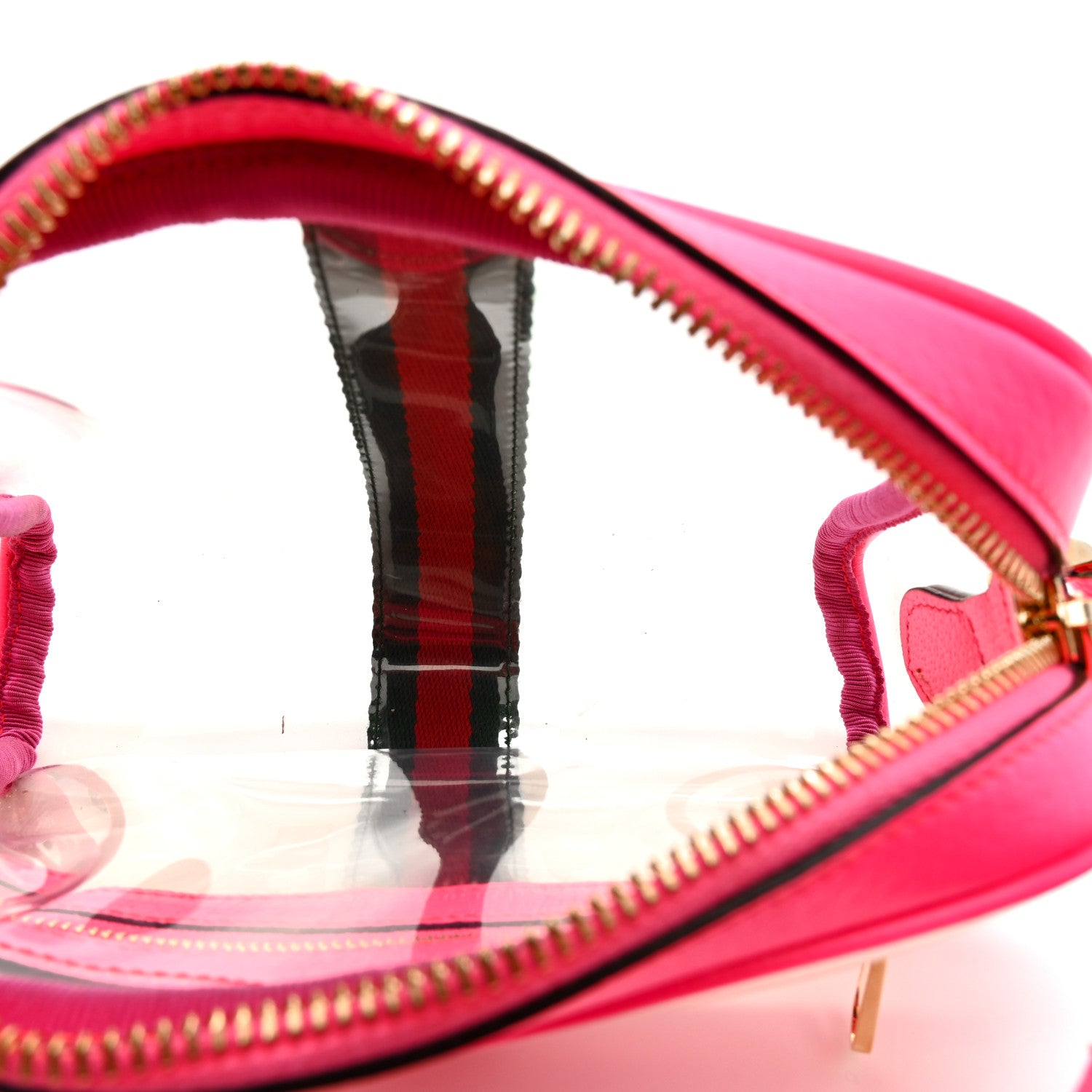 Gucci Vinyl Web Mini Ophidia Transparent Shoulder Bag Fluorescent Fuchsia 9 of 31