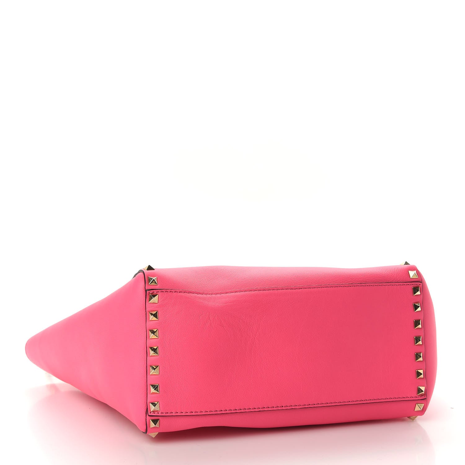 Valentino Garavani Vitello Rockstud Double Handle Tote Fuxia Fluo 4 of 9